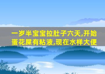 一岁半宝宝拉肚子六天,开始蛋花屎有粘液,现在水样大便